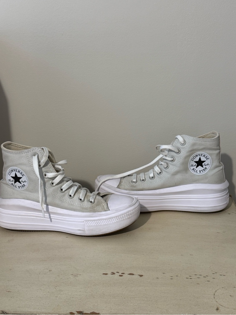 Converse Chuck Taylor All Star Move High Top Platform Sneakers Gray/Stone - 7.5